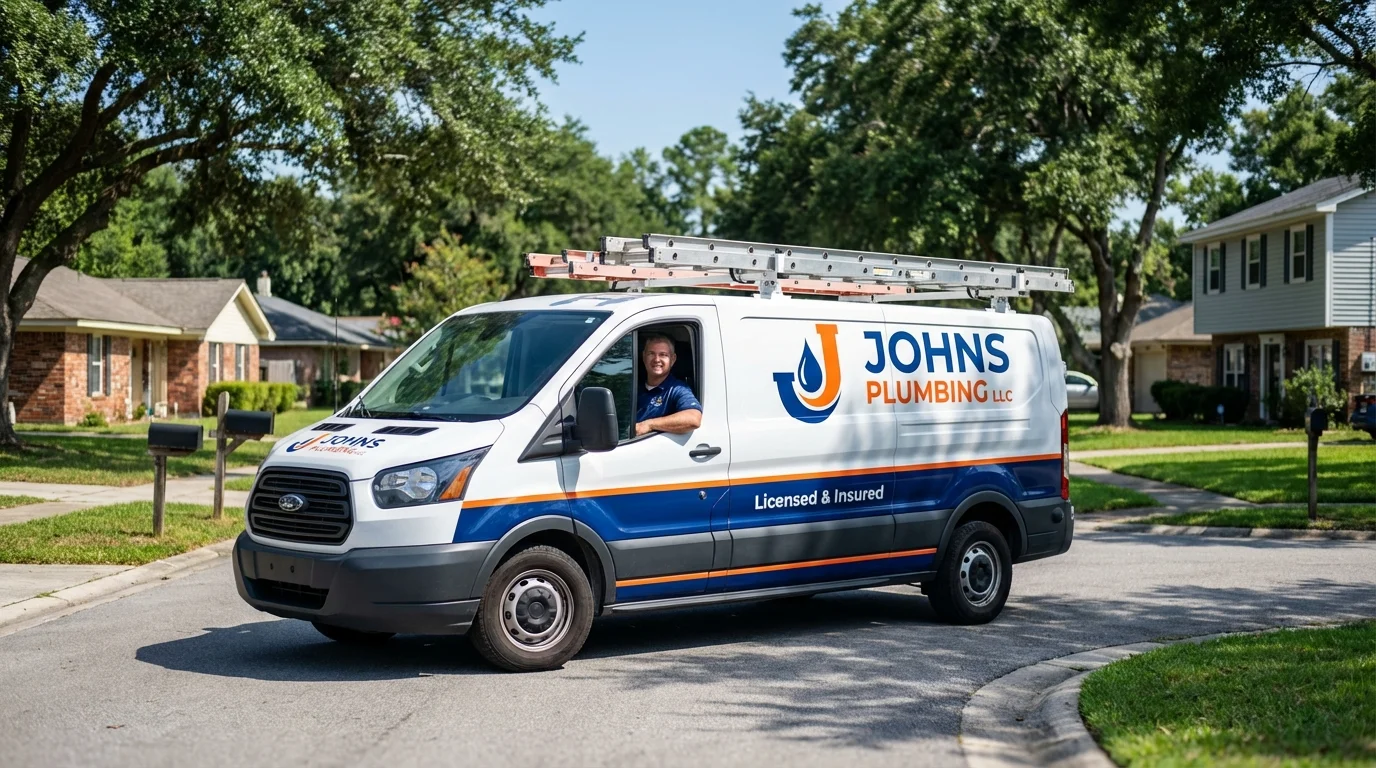 Johns Plumbing LLC service van in Allison, IA