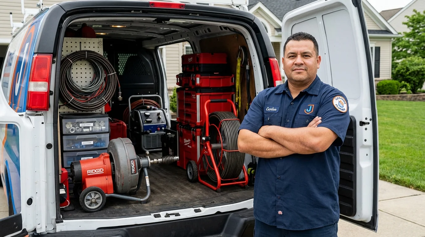 Professional drain cleaning equipment and Johns Plumbing LLC plumber in Allison